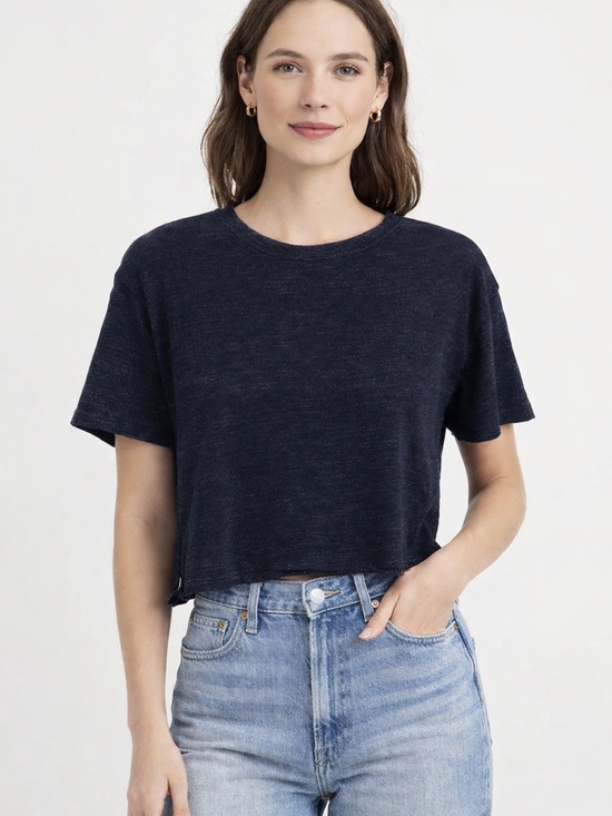 Madewell Tops - ✨Madewell Navy Short Sleeve Crop Tee